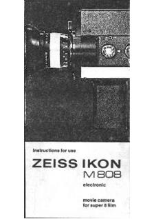 Zeiss Ikon Moviflex Super-8 manual. Camera Instructions.